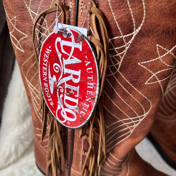 NWT Laredo Blakely Fringe Snip Toe Cowboy boots size 8.5 - Picture 5 of 17